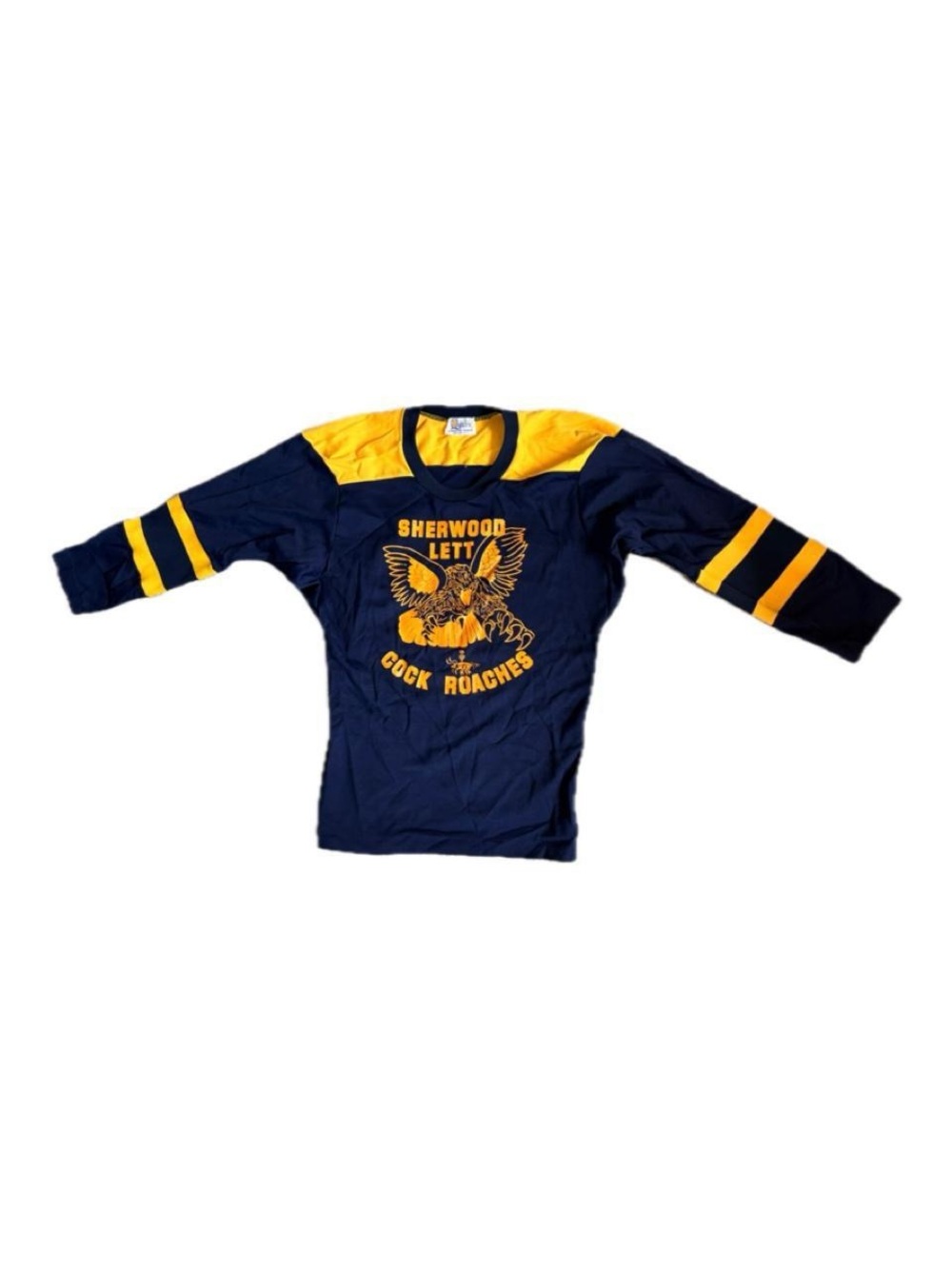 Navy and Yellow Graphic Long-Sleeve Tee